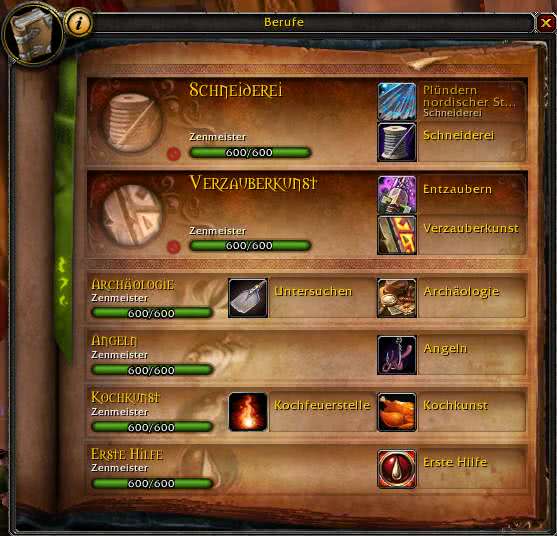 Berufe Guides für World of Warcraft