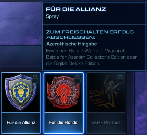 Battle for Azeroth Collectors Edition: Sprays für Starcraft 2