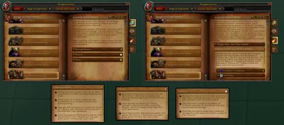 Screenshot des Dungeonkompendiums in Warlords of Draenor