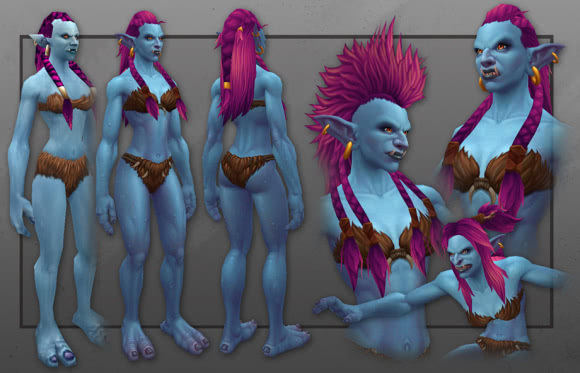 Die neuen weiblichen Charaktermodelle der Trolle aus Warlords of Draenor