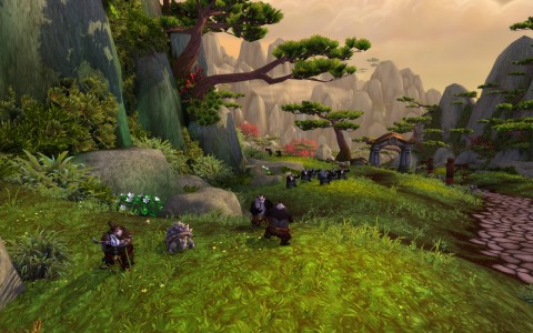 WoW Screenshot Pandaren Jäger & Schildkröte als Haustier / Wandernde