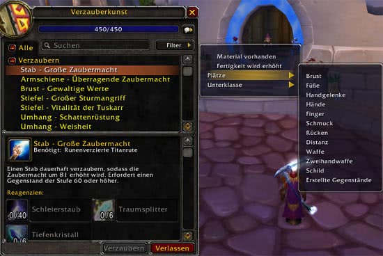 Interface Berufe Filter