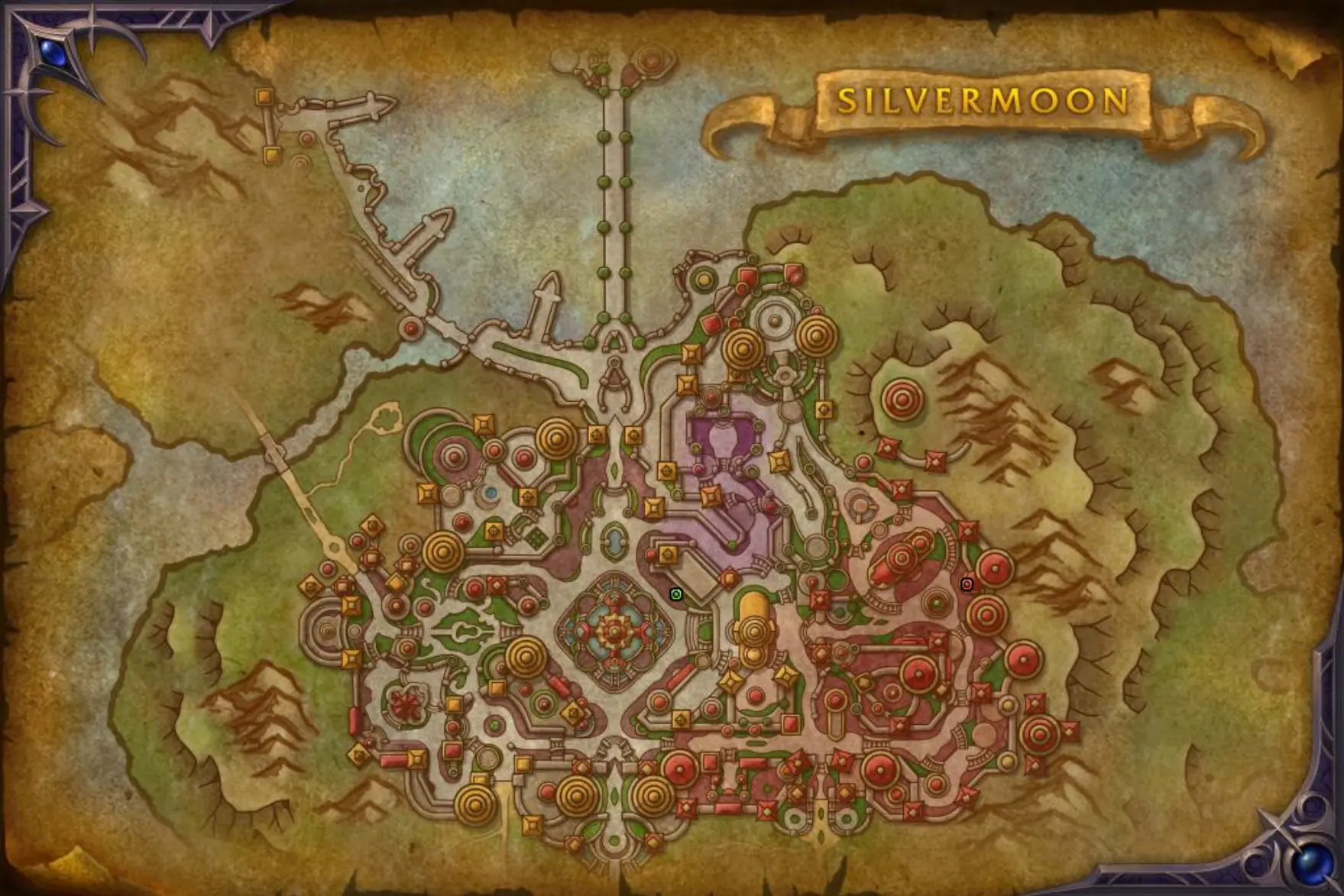 Standort der großen Schatzkammer auf der Karte von Silbermond eingezeichnet