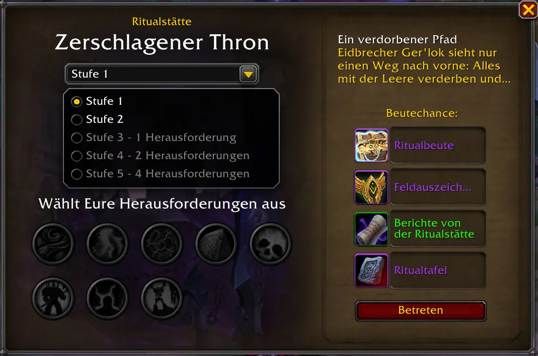 Ritualstätten Eingang & Anmeldung