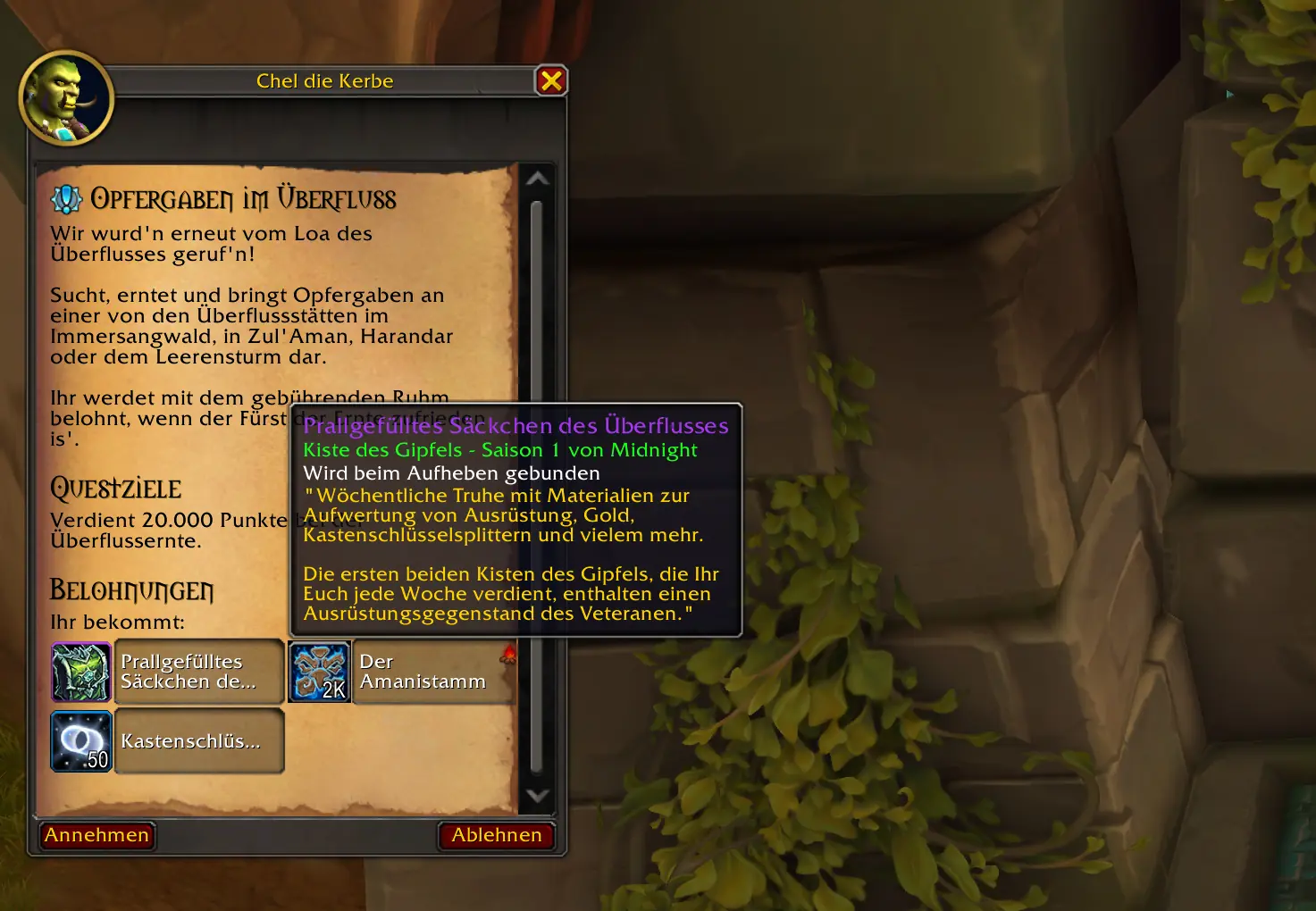 Überfluss: Wöchentliche Quest