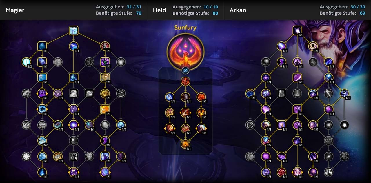 Mythisch+ Skillung für den Arkan-Magier in The War Within