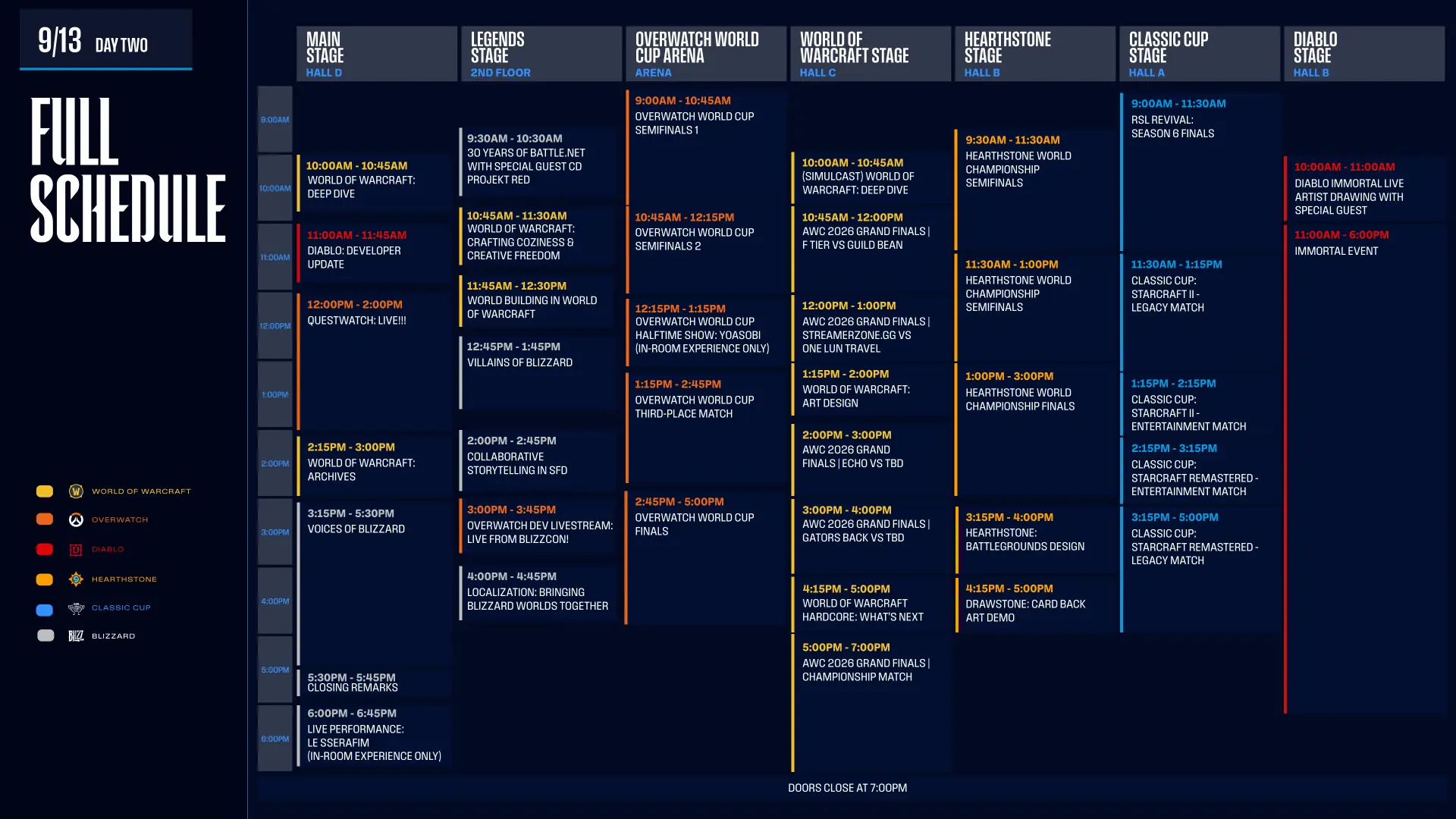 BlizzCon-2026-Zeitplan für Tag 2