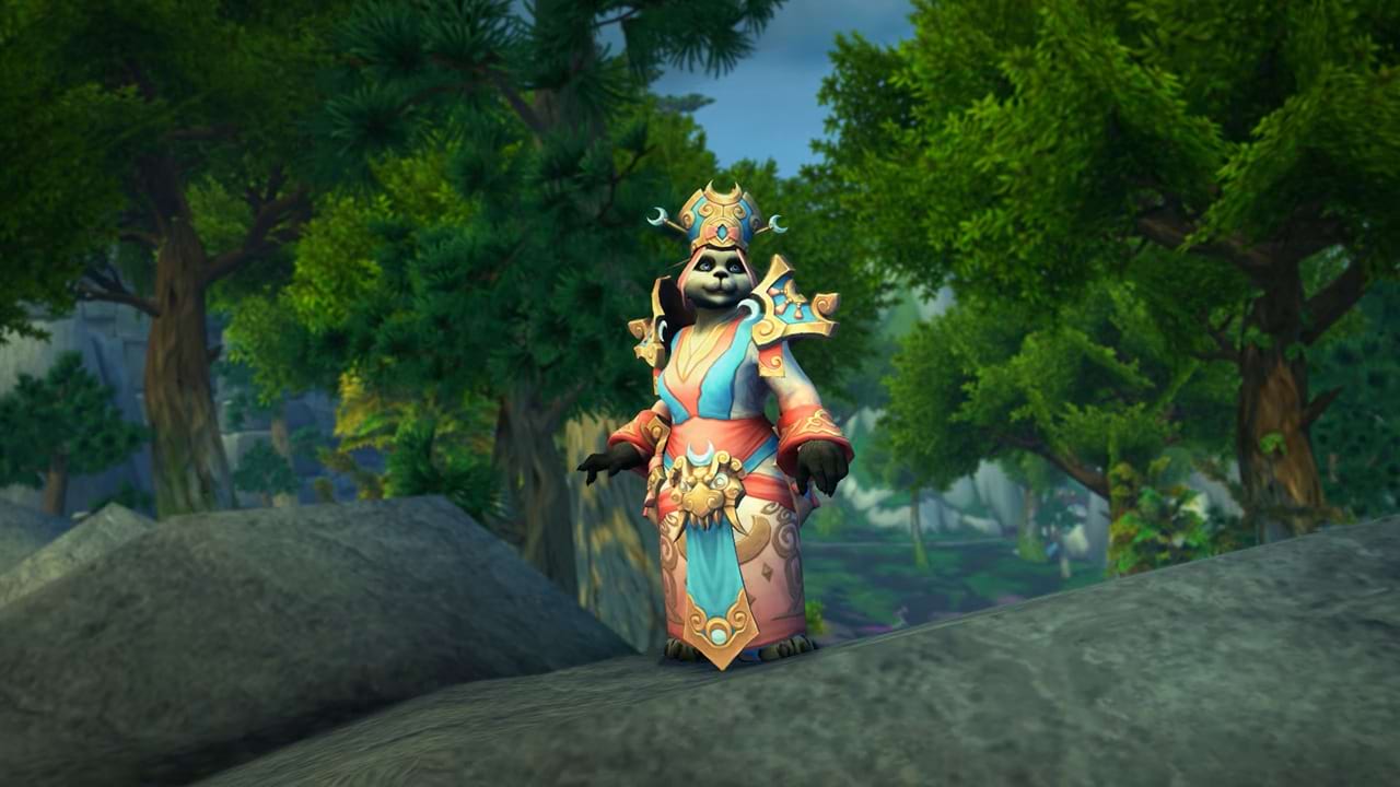 World of Warcraft: Handelsposten 2025 Reisetagebuch-Belohnung: Verziertes pinkes Mondfestgewand