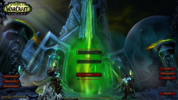 Legion Login Screen