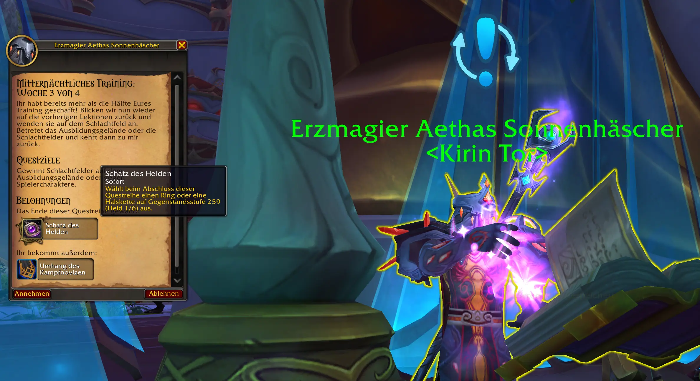 Einfache und kurze Questreihe belohnt dich mit Gear auf Item-Level 259
