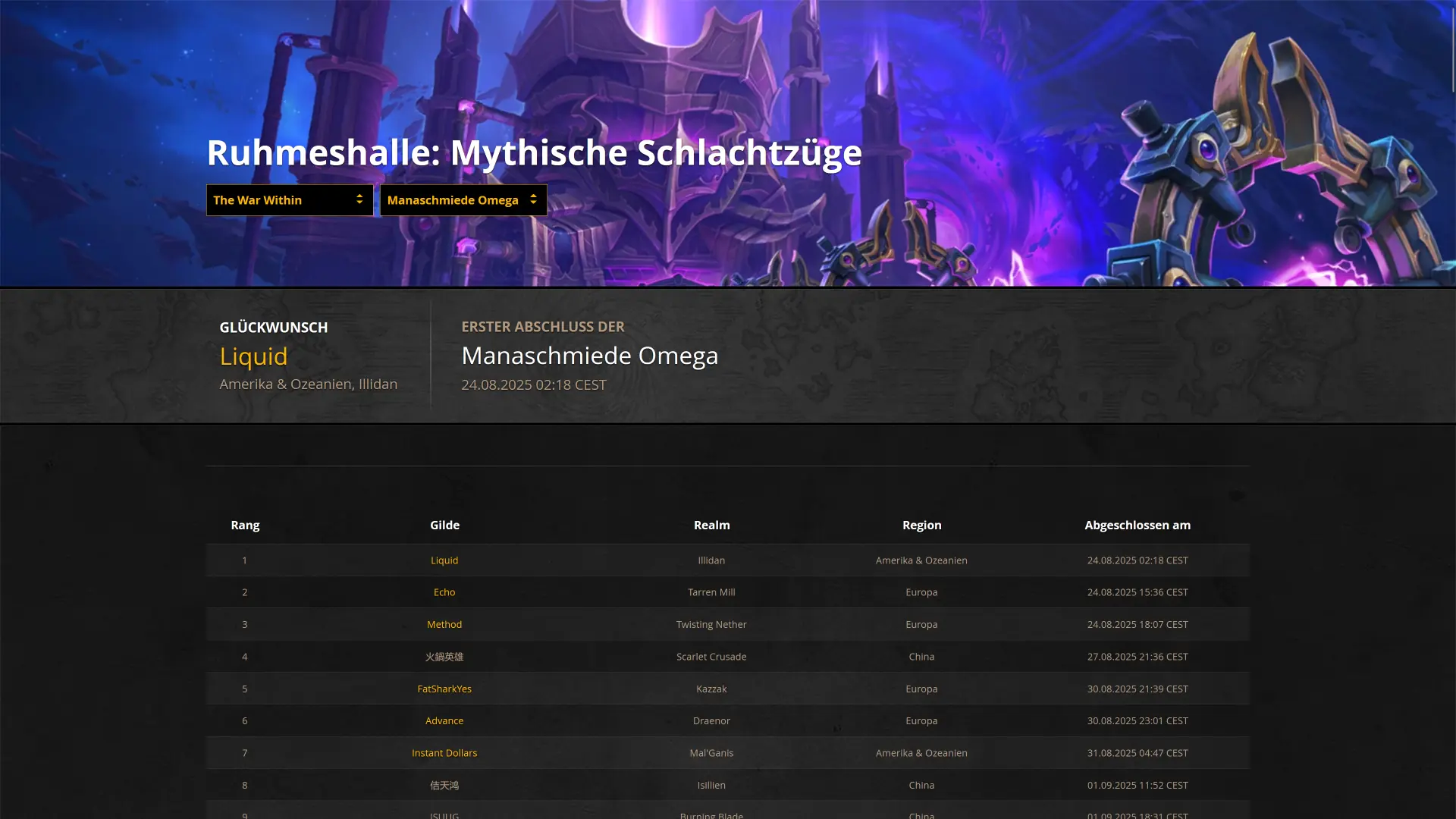 WoW Ruhmeshalle: Manaschmiede Omega