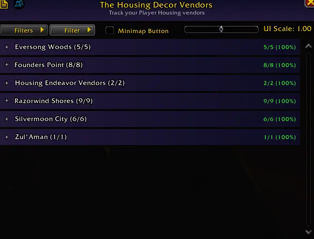 WoW Housing Addon Decor Vendor