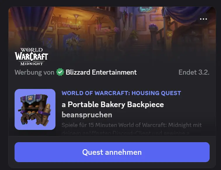 World of Warcraft: Housing Quest in Discord
