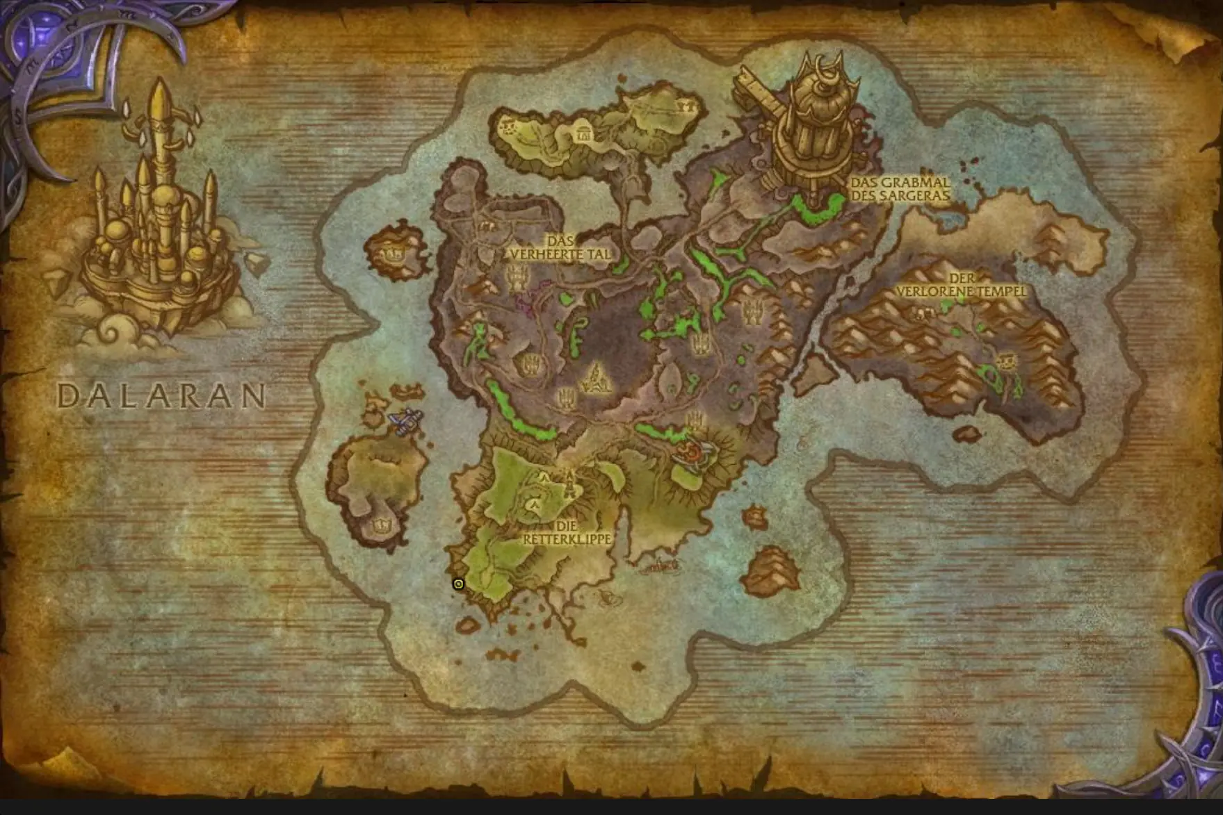 Drak’thul auf der Karte eingezeichnet