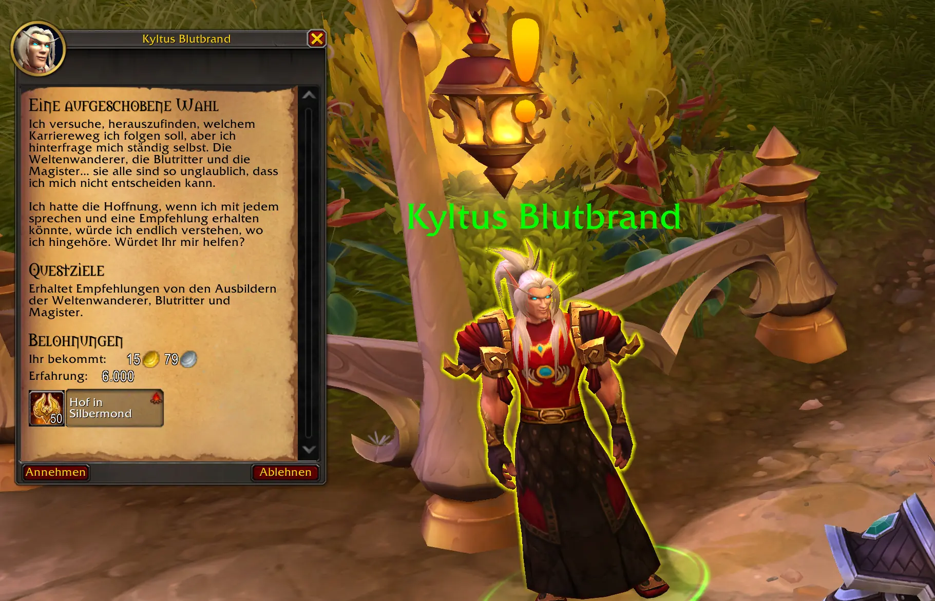 WoW Quest Eine aufgeschobene Wahl