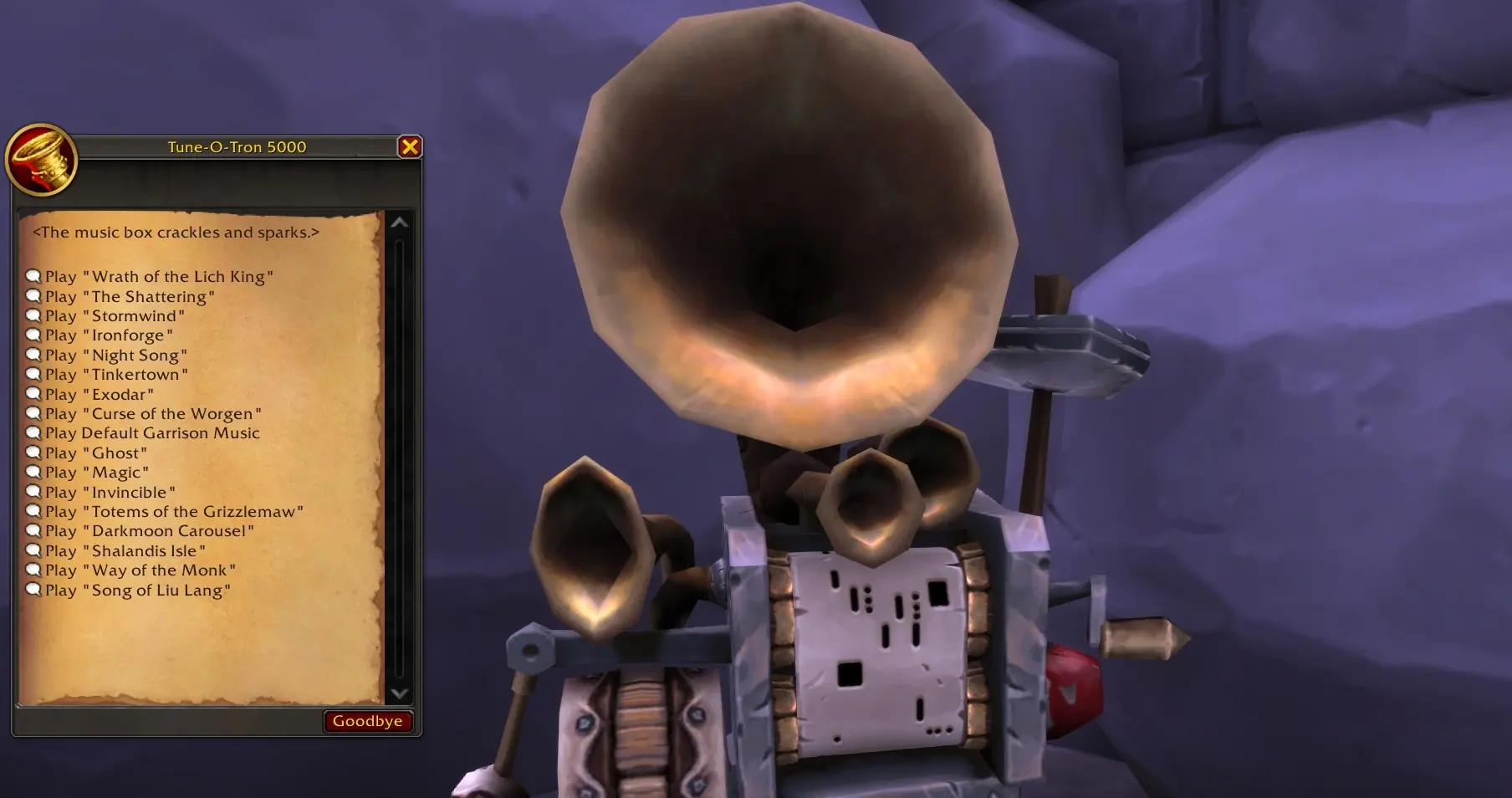 Tune-O-Tron 5000 - Jukebox in World of Warcraft