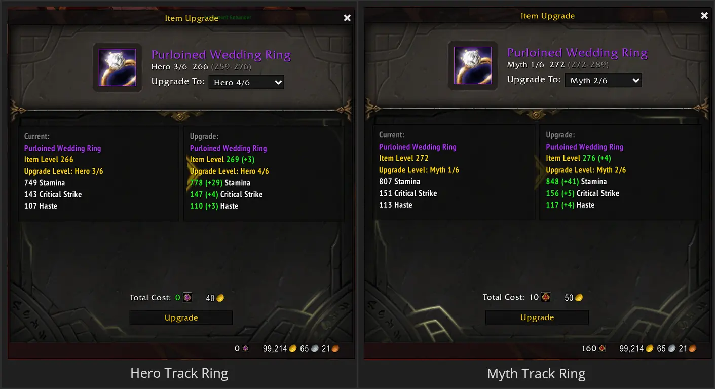 WoW Midnight: Goldkosten für Gegenstandsaufwertungen