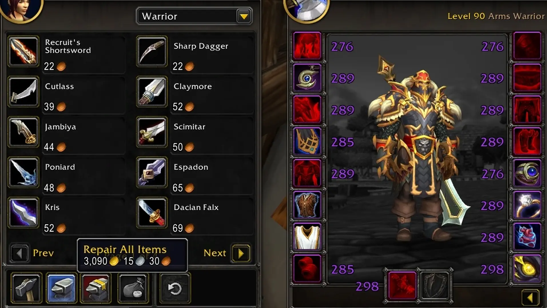 Reparaturkosten in World of Warcraft
