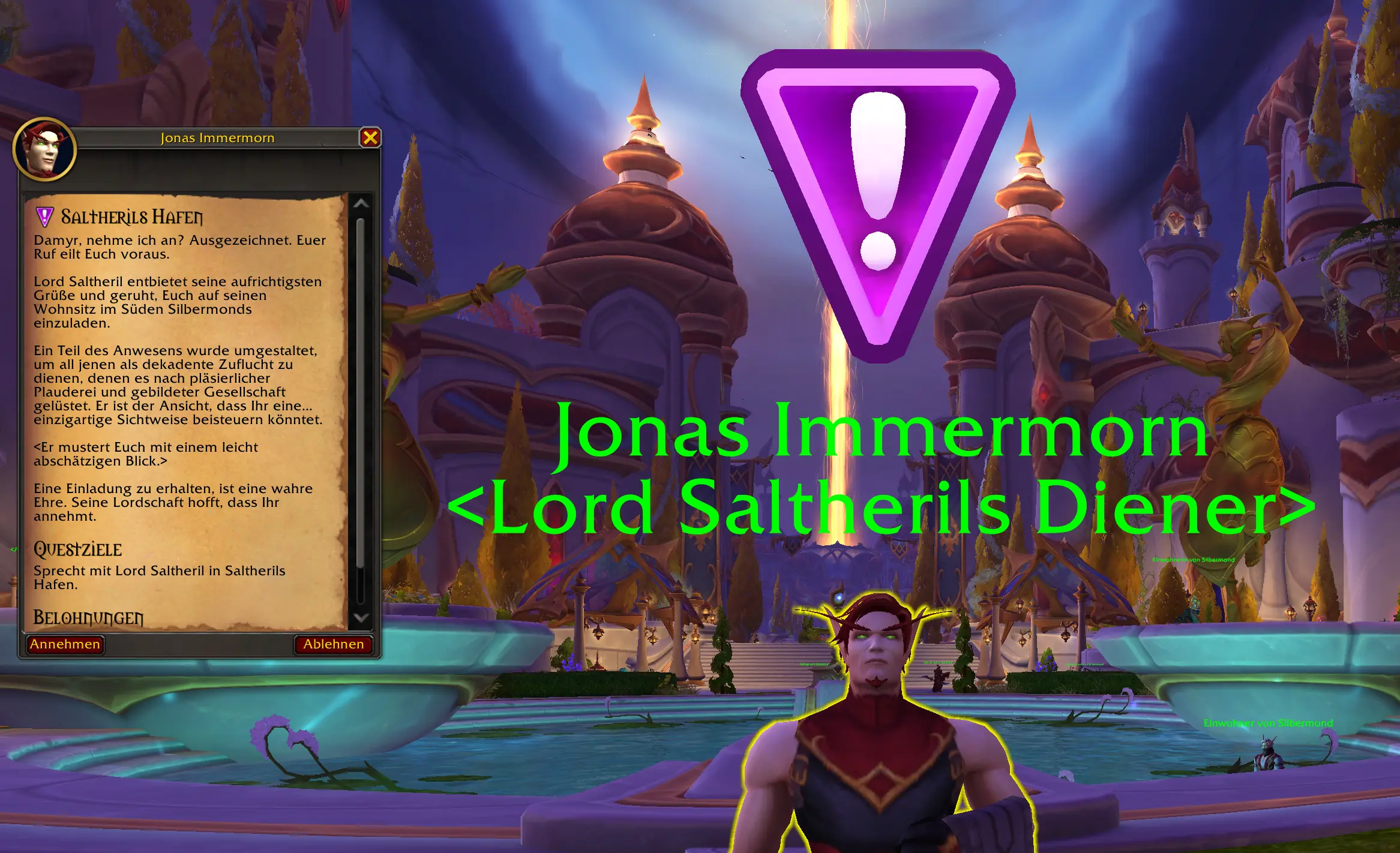 Saltherils Hafen - Quest bei Jonas Immermon