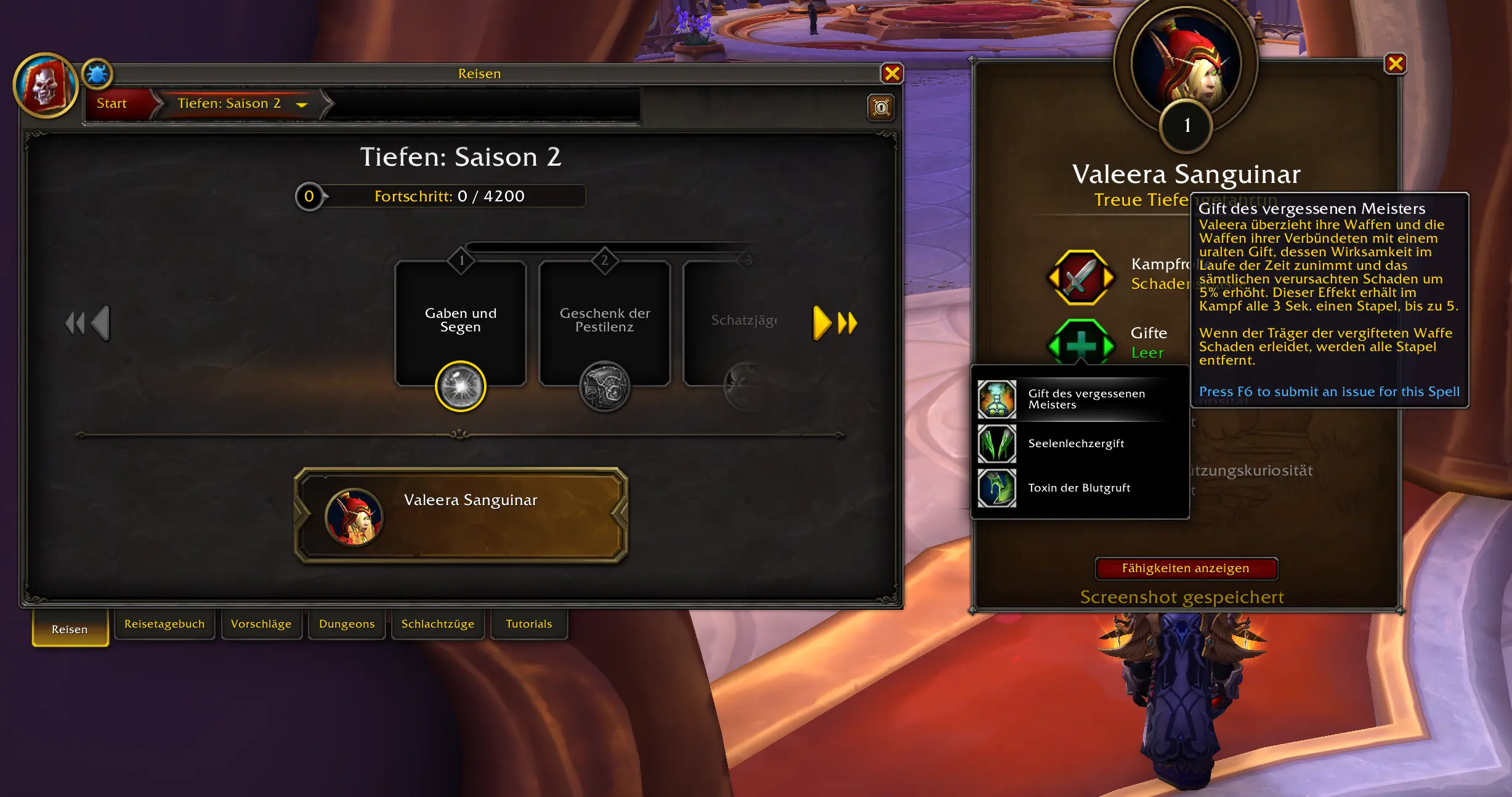 WoW Patch 12.1: Valeeras Gifte werden in Tiefen frei wählbar