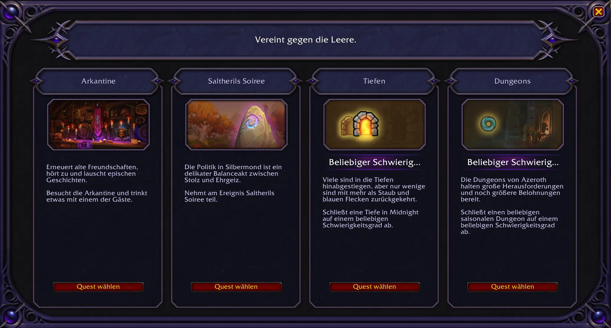 Vereint gegen die Leere - Wöchentliche Quest für Funken der Strahlen