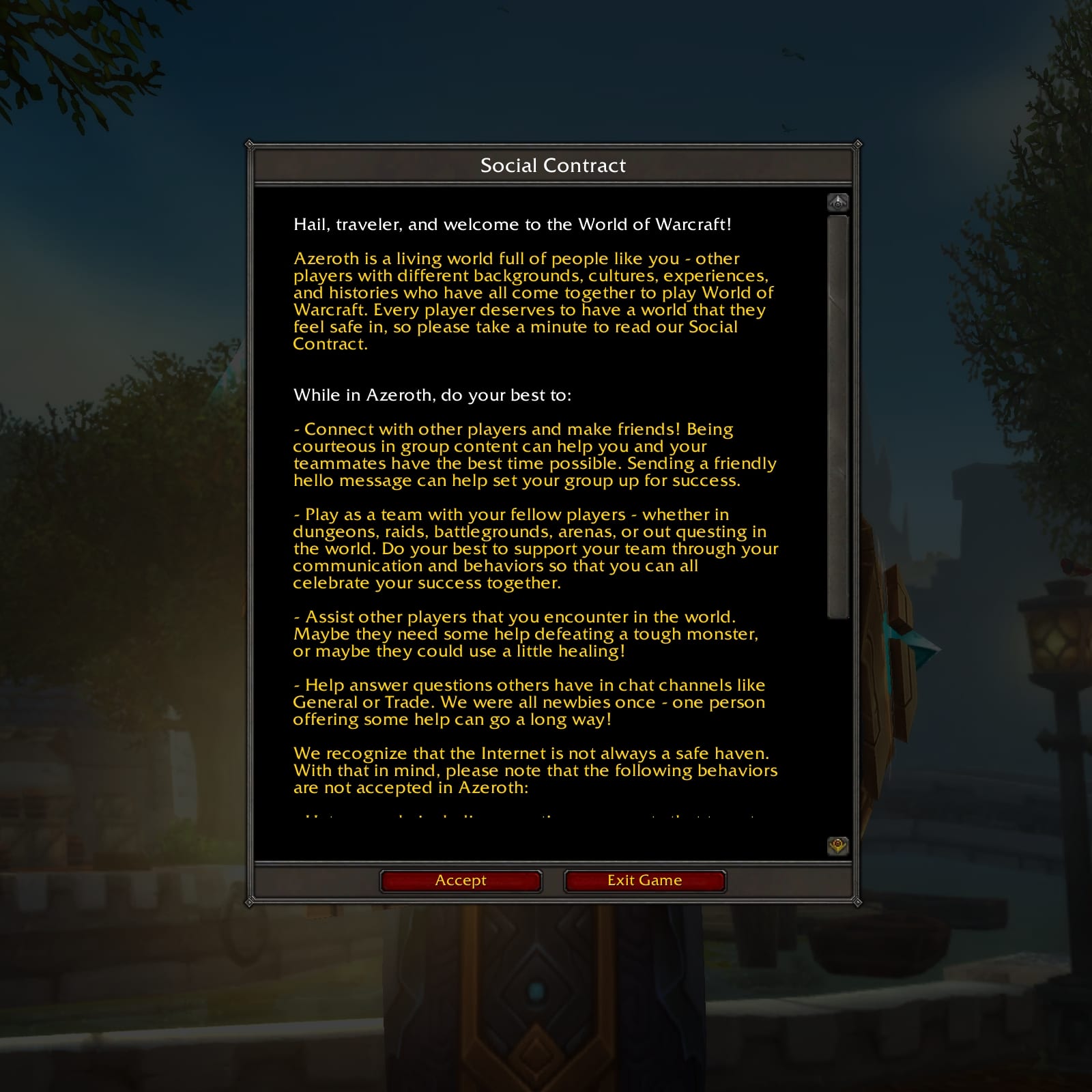 Verhaltenscodex für World of Warcraft