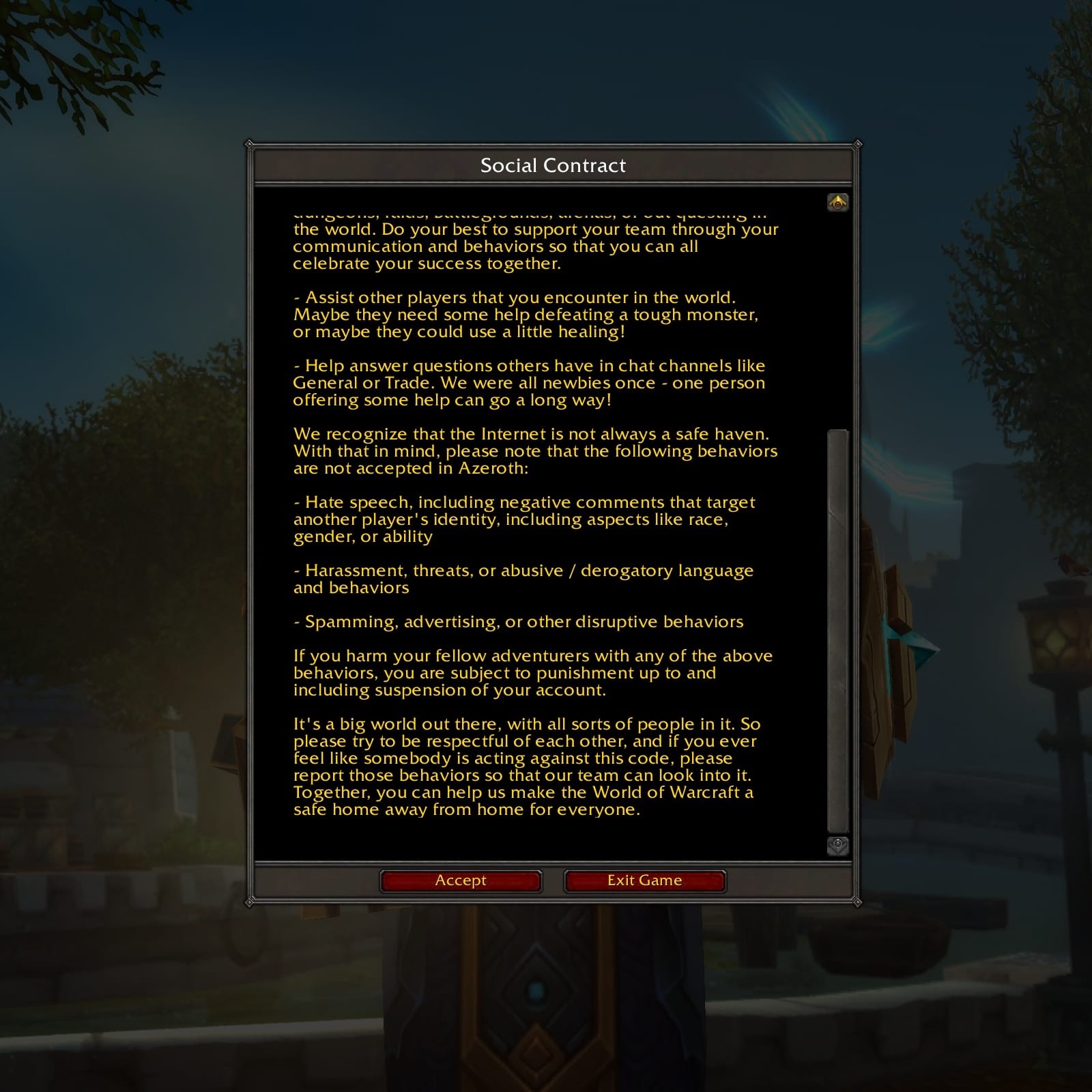 Verhaltenscodex für World of Warcraft