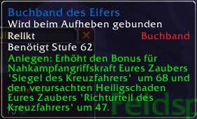 Buchband des Eifers