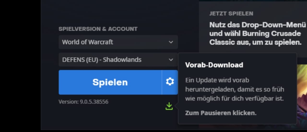 WoW Patch 9.1 Download hat begonnen