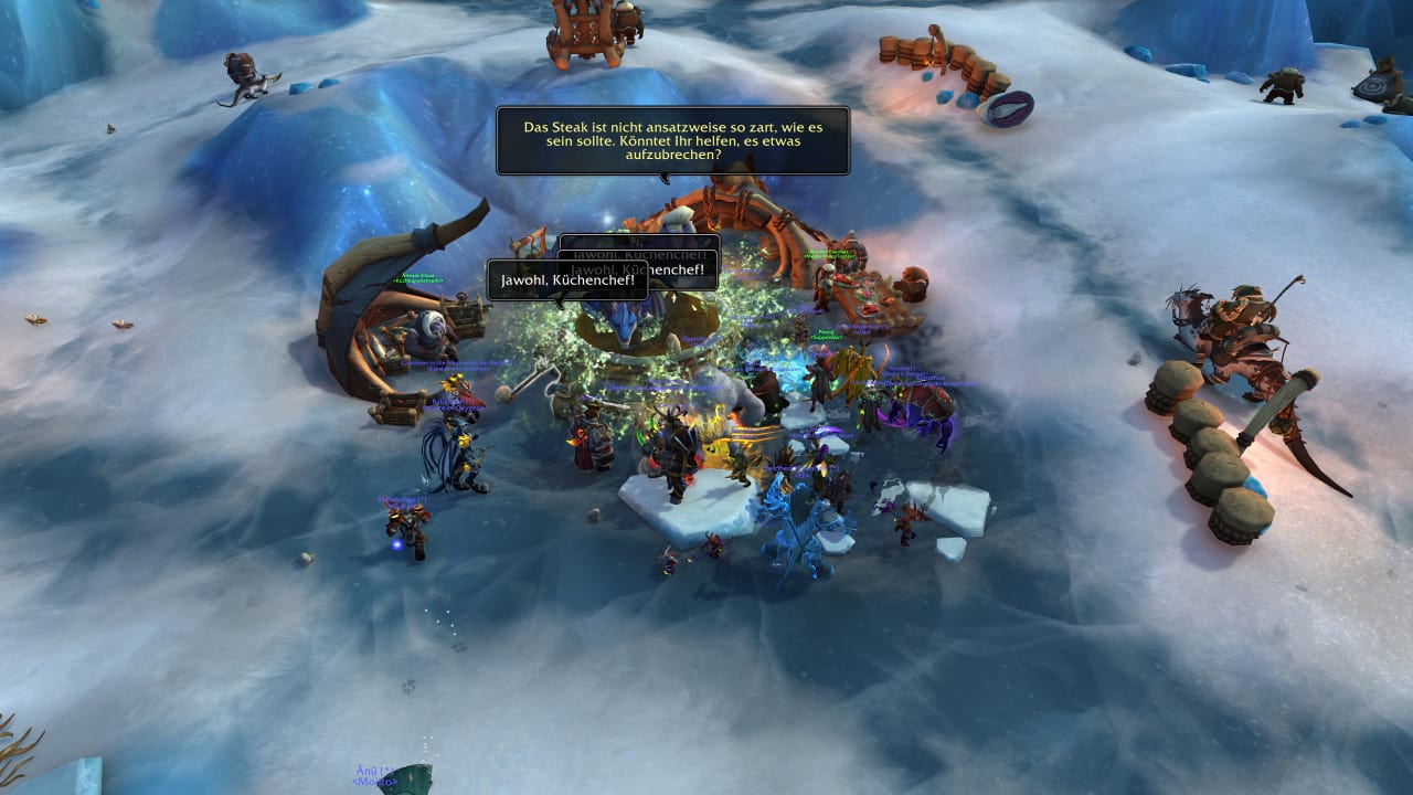 Gemeinschaftliches Festmahl bei den Tuskarr von Iskaara - World of Warcraft: Dragonflight