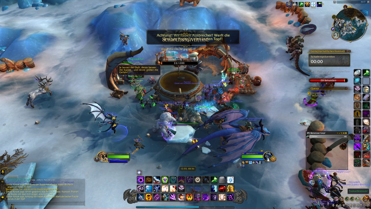Gemeinschaftliches Festmahl bei den Tuskarr von Iskaara - World of Warcraft: Dragonflight
