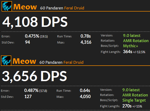 DPS Ranking für WoW Shadowlands: Wildheit-Druide