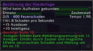 Berührung der Niederlage