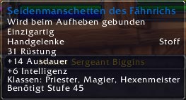 Seidenmanschetten des Fähnrichs