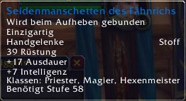Seidenmanschetten des Fähnrichs